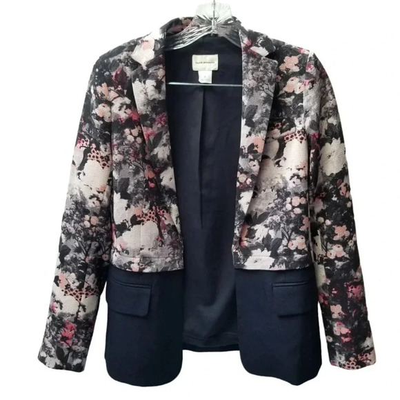 Club Monaco  Floral Navy Baker Blazer Wool 0 - Picture 2 of 10